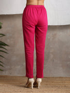 trueBrowns Pink Crinkled Pant