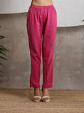 trueBrowns Magenta Pink Crinkled Pant