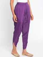 trueBrowns Silk Purple Dhoti Pant