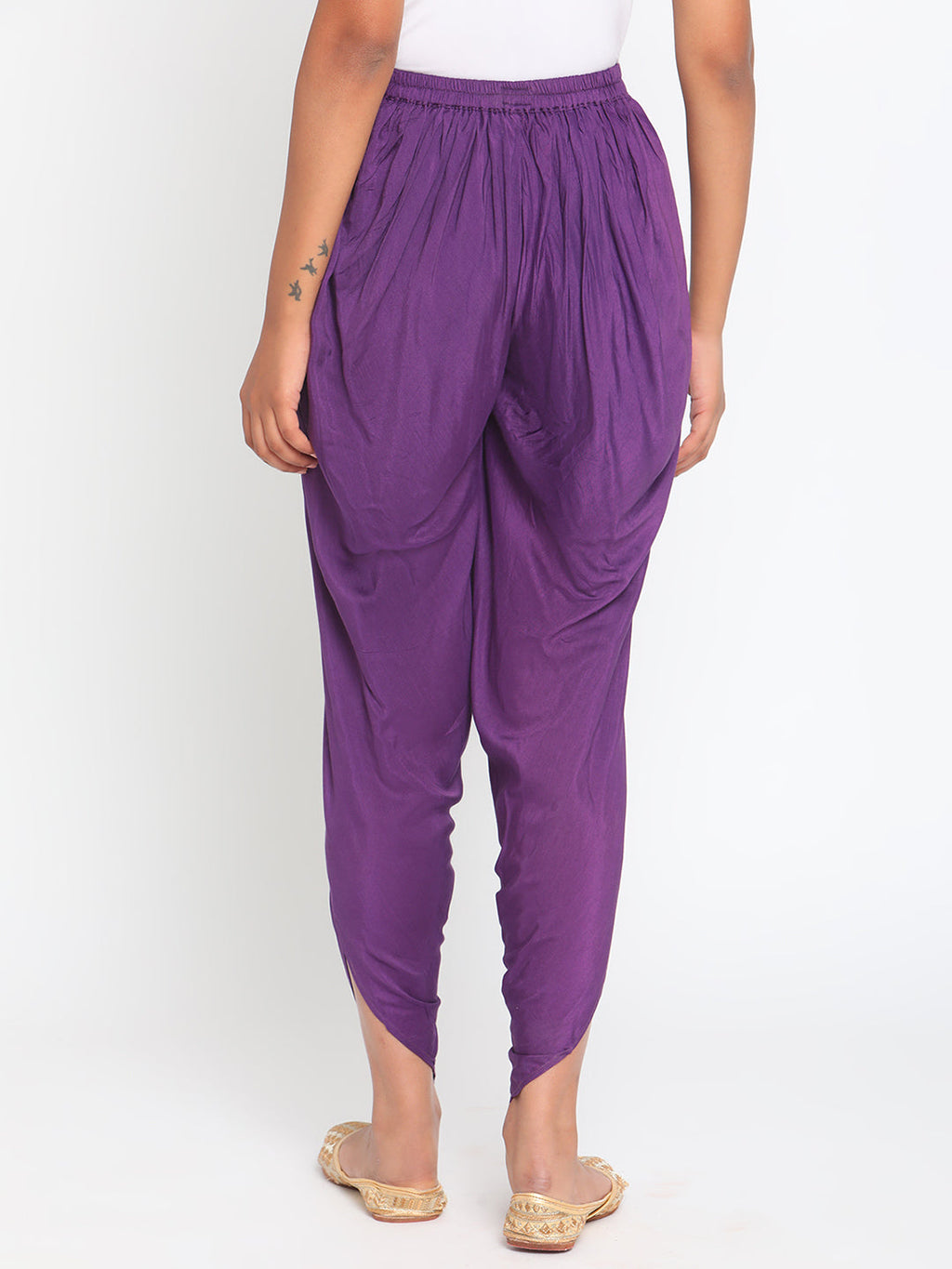 trueBrowns Silk Purple Dhoti Pant