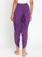 trueBrowns Silk Purple Dhoti Pant