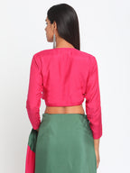 trueBrowns Silk Pink Tie Up Blouse