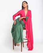 trueBrowns Silk Pink Tie Up Blouse
