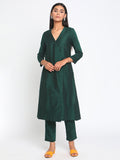 trueBrowns Green Silk Angrakha Set | Relove