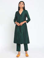 trueBrowns Green Silk Angrakha Set | Relove