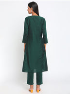 trueBrowns Green Silk Angrakha Set | Relove
