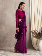 trueBrowns Pink Velvet Lace Blouse