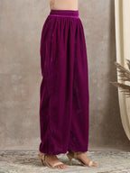 trueBrowns Wine Velvet High Waist Pant