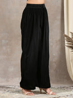 trueBrowns Black Velvet High Waist Pant