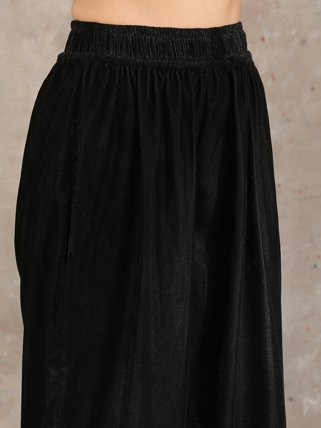 trueBrowns Black Velvet High Waist Pant