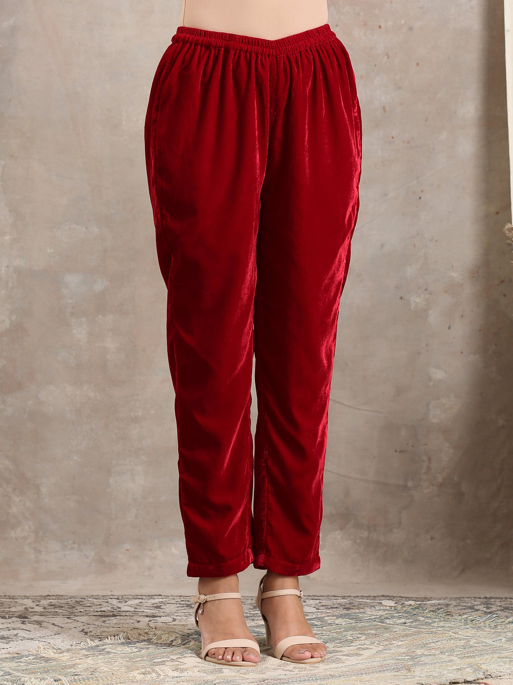 trueBrowns Red Velvet Pant