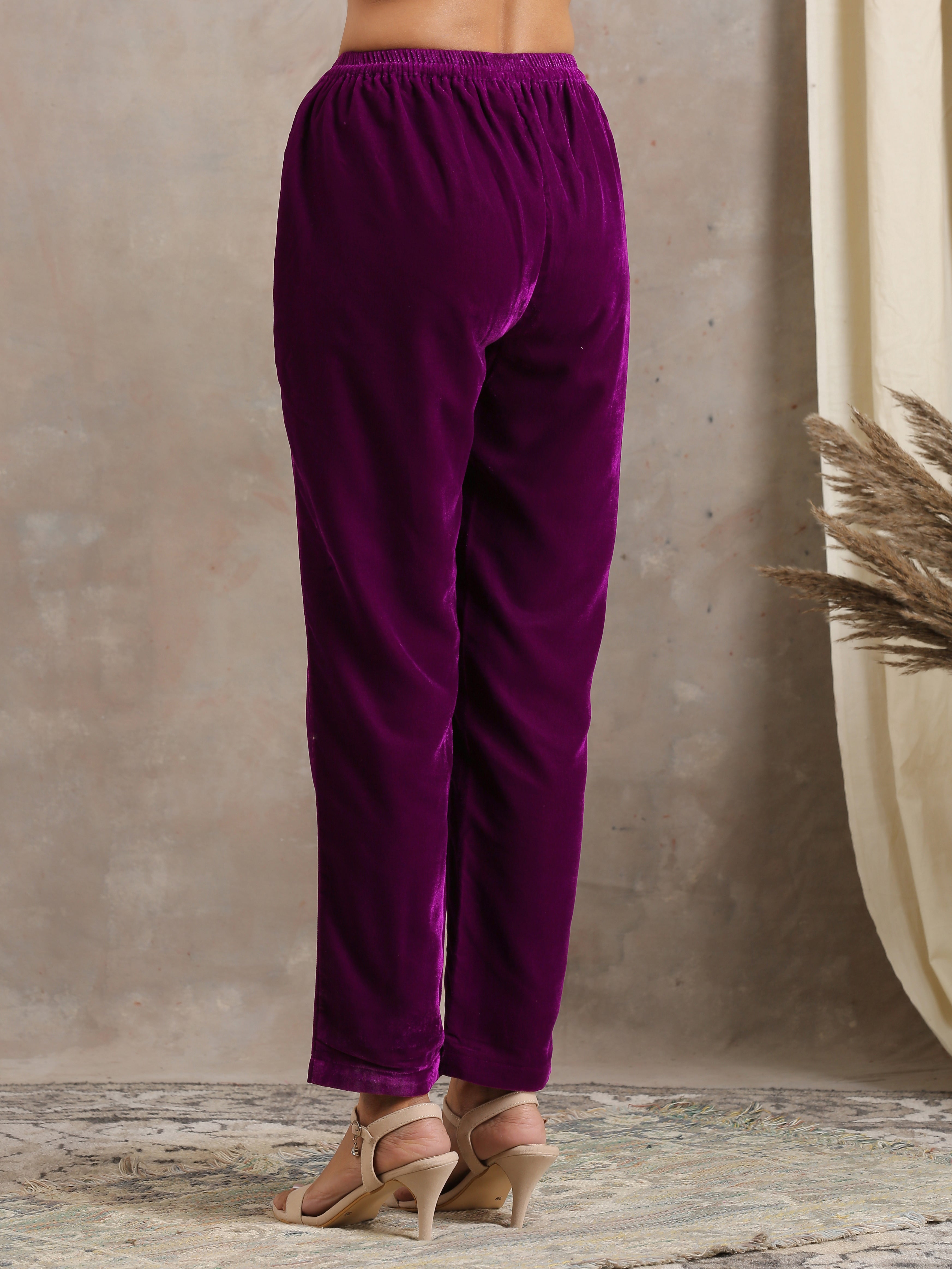 trueBrowns Wine Velvet Pant
