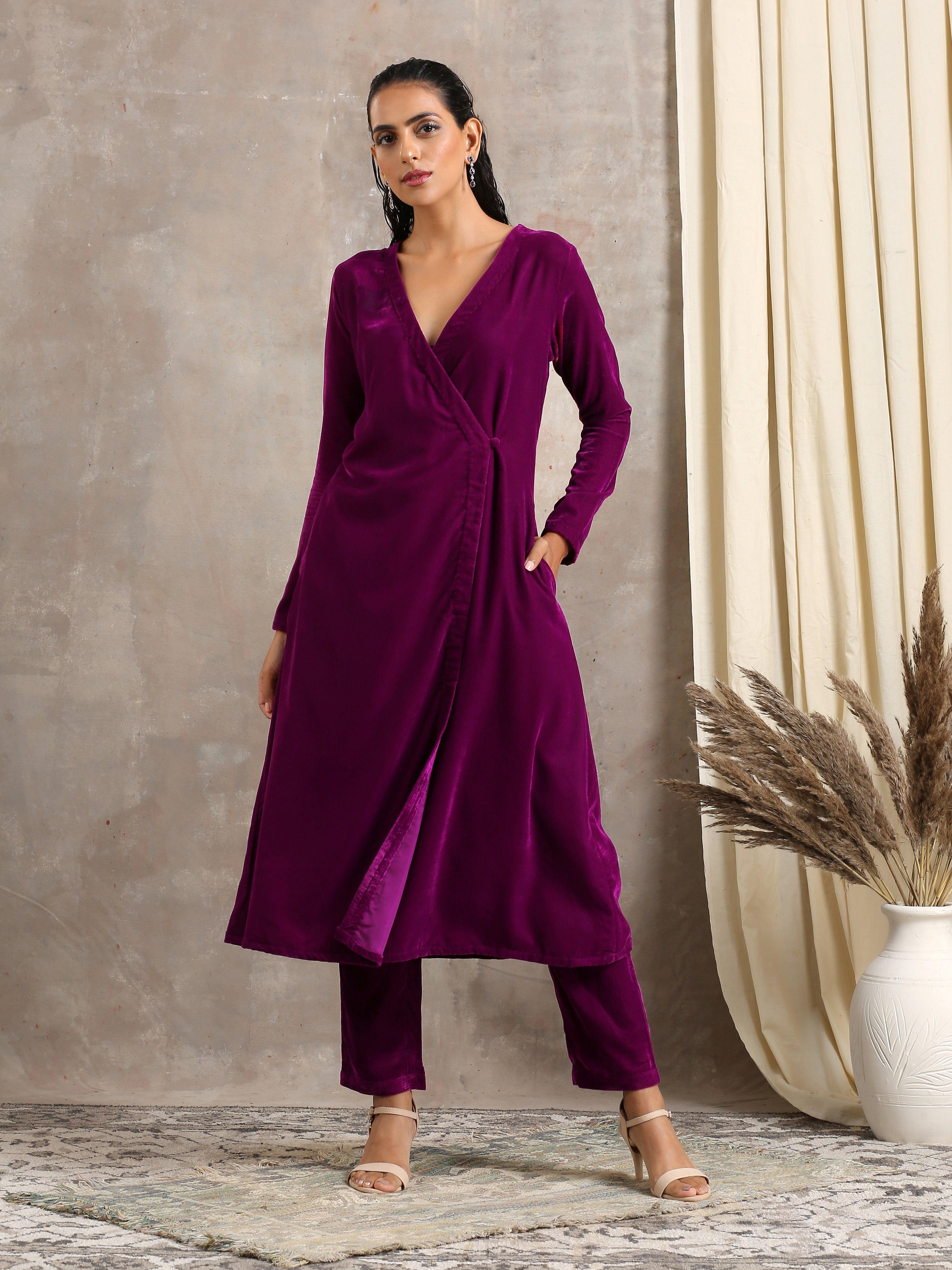 trueBrowns Wine Velvet Angrakha | Relove - Distacart