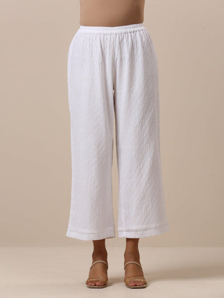 trueBrowns Cotton White Weave Pant