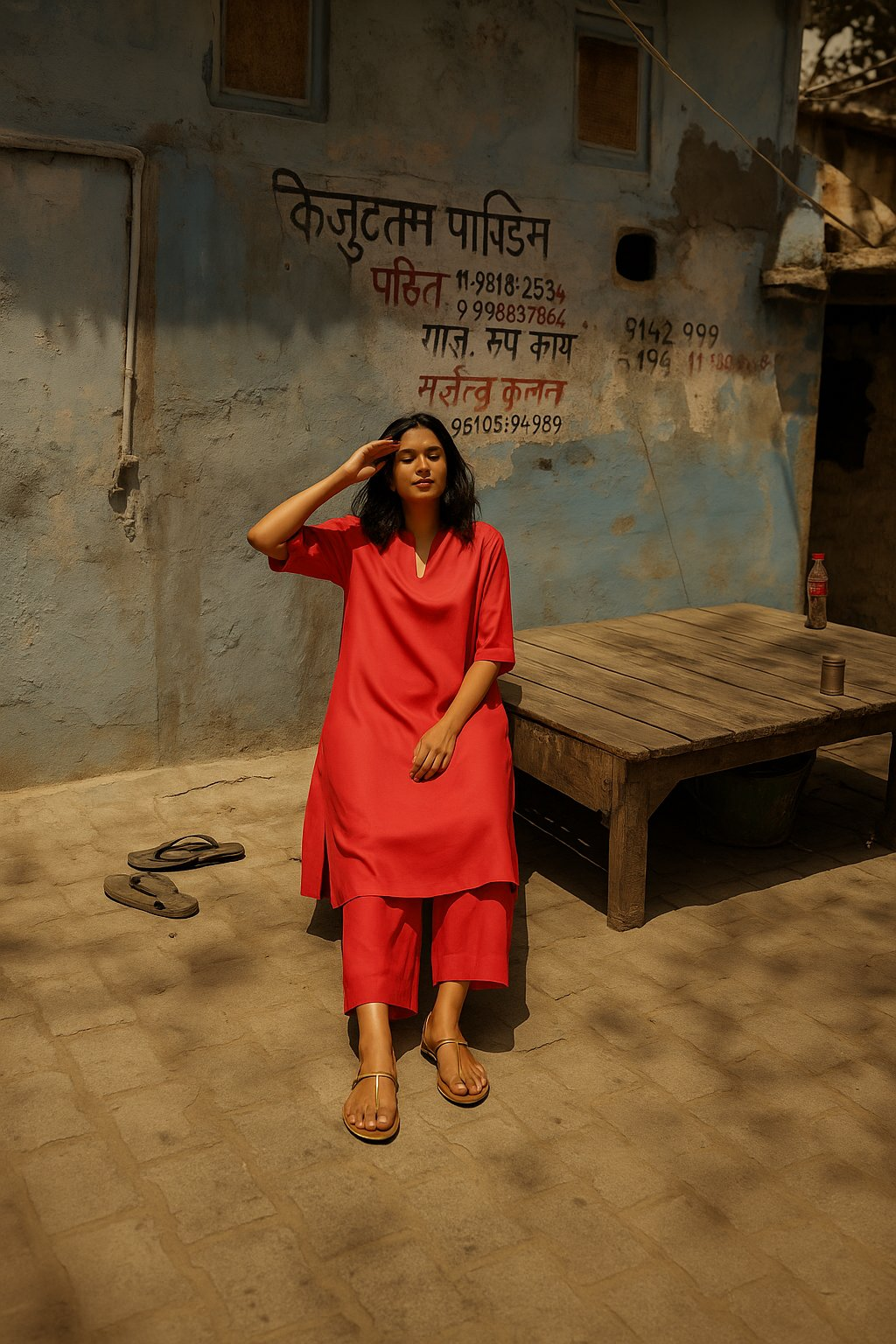 trueBrowns Coral Viscose Kurta Pant Set - Distacart