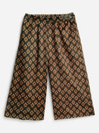 Ahalyaa Mustard Color Digital Print Velvet kids Kurta Palazzo Set For Girls