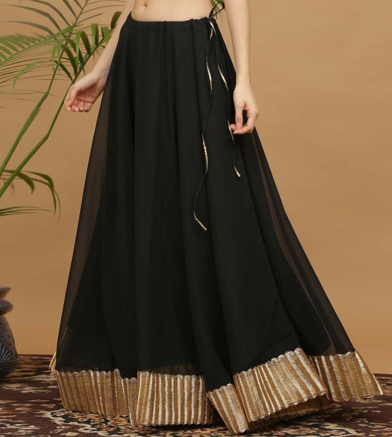 Joban Fashion Black Georgette Lehenga Set