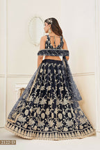 Eilara Women'S Black Butterfly Net With Sequins And Embroidery Work Lehenga Choli For Wedding