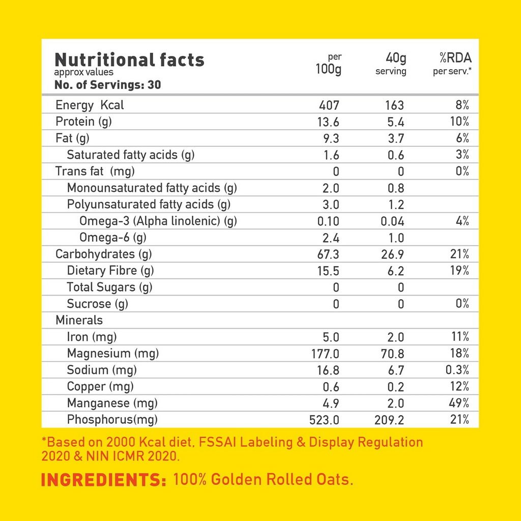 Yoga Bar 100% Rolled Plain Oats - Distacart