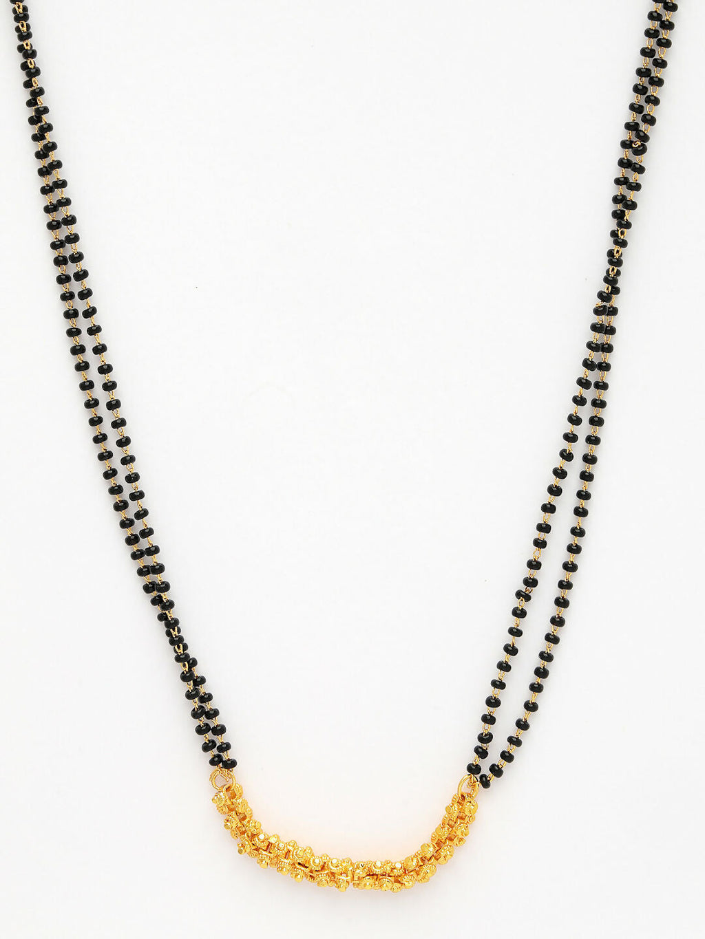 NVR Women's Gold-Polished Black Beaded Mangalsutra - Distacart