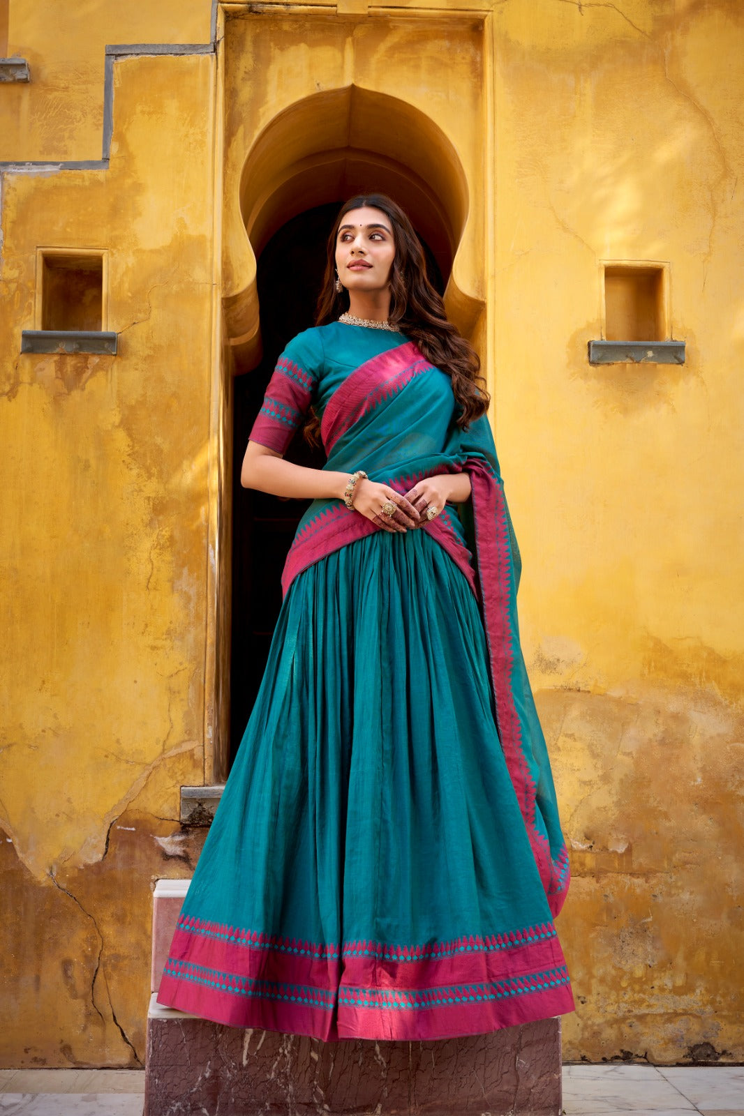 Evanik Pure Chanderi With Thread Work Lehenga Choli - Distacart