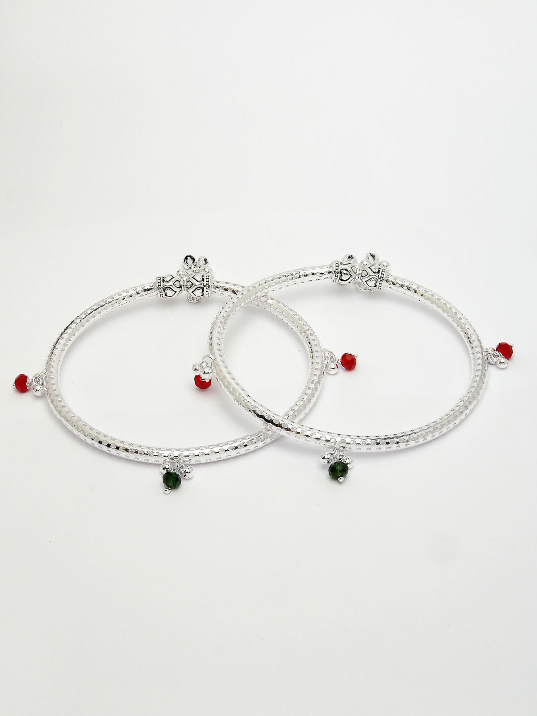 NVR Women's Set of 2 Silver-Plated Kada Anklets - Distacart