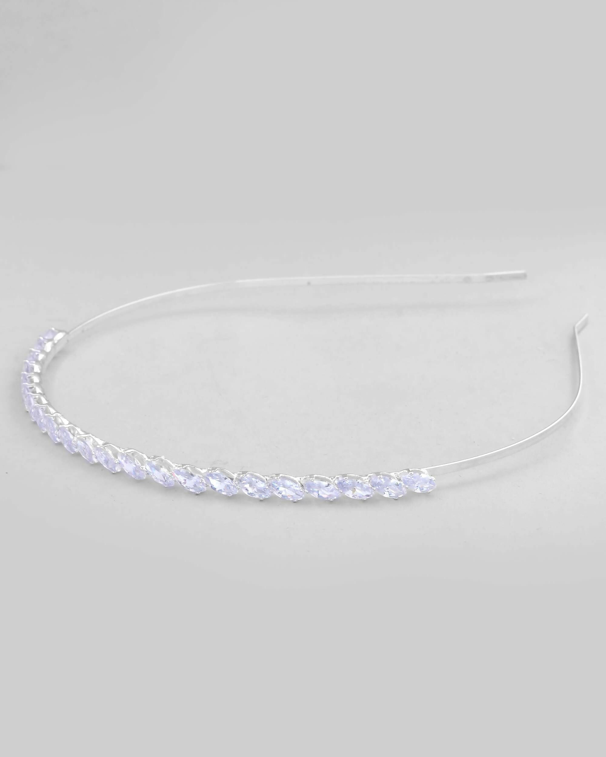 VOJ Silver Plated AD Studded Hairband