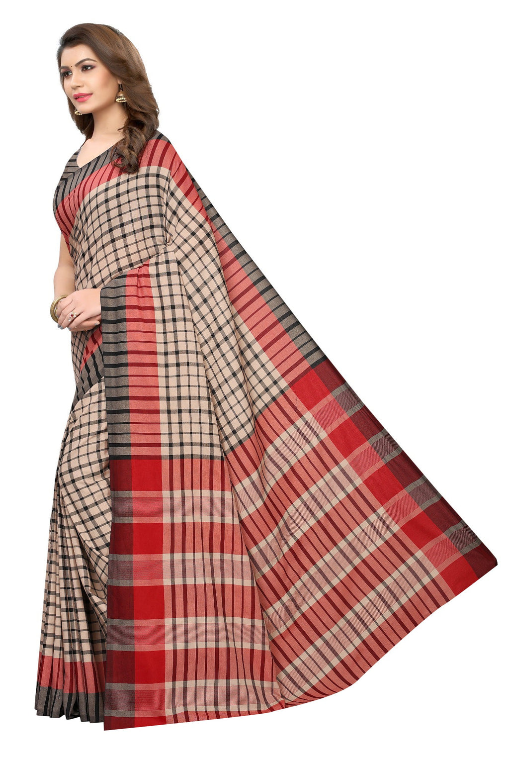 Vamika Cream Cotton Silk Weaving Saree