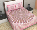 Vamika Printed Cotton Pink Color Flower Design Bedsheet With Pillow Covers (LEOC_MRPN_P)