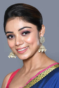 Joban Fashion Women Kundan Pearl Golden White Earrings - Distacart