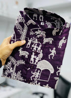 Prazu Fashion Violet Lucknowi Silk Kurta With Pajama - Distacart