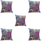 The Decor Nook Purple Base With Multicolour Flowers Print Cushion Cover