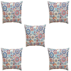 The Decor Nook Off White Base With Multicolour Circular Print Cushion Cover