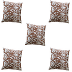 The Decor Nook Off White Base With Brown Print Cushion Cover