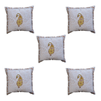 The Decor Nook Yellow Brown Paisley With Brown Border Cushion Cover