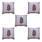 The Decor Nook Pink Floral With Pink Border Cushion Cover