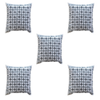 The Decor Nook Grey Jaal Print With Grey Border Cushion Cover