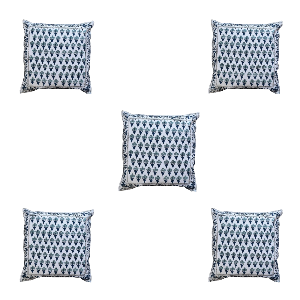 The Decor Nook Tulip Print With Grey Border Cushion Cover