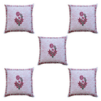 The Decor Nook Pink Chrysanthemum Print With Pink Border Cushion Cover