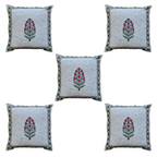 The Decor Nook Red Floral With Green Border Cushion Cover