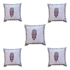 The Decor Nook Pink Cactus Print With Dark Brown Border Cushion Cover