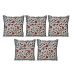The Decor Nook Red Floral Print Cushion Cover