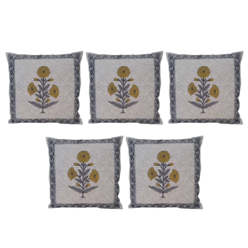 The Decor Nook Yellow Sunflower Print Cushion Cover