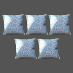 The Decor Nook Peony Floral Print Cushion Cover in Soothing Blue And Green Colour