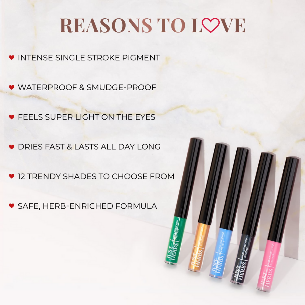 Just Herbs Eyeliner Waterproof and Smudge Proof, Long Lasting Eyeliners - Nutty Brown - Distacart