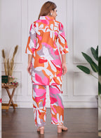 Prazu Fashion Multi Color Printed Cotton Reyon Festival Wear Co-Ord Set