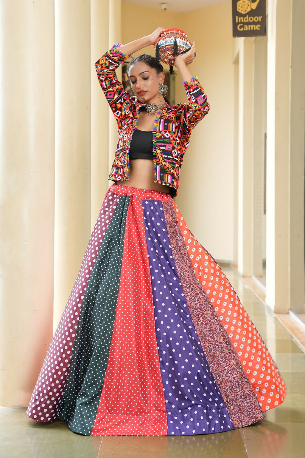 AI Fashion Multi Silk Crepe Designer Navratri Wear Lehenga Choli Collection