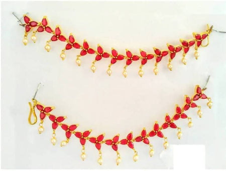 Bridal Ruby Earside chain Pair