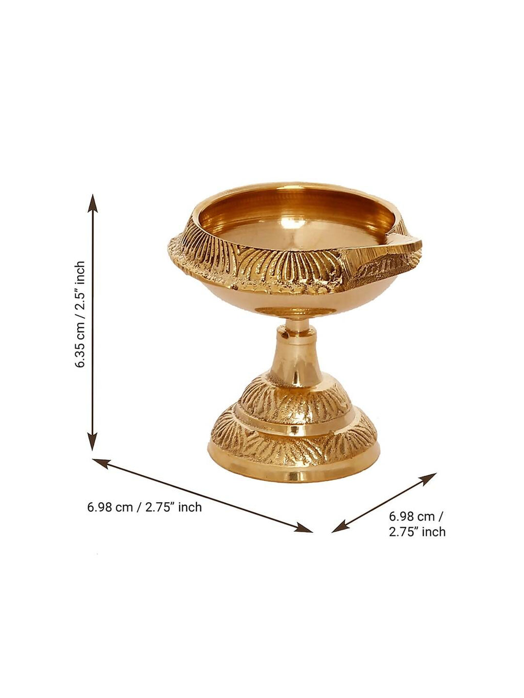 eCraftIndia Gold Toned 2 Pieces Brass Diyas