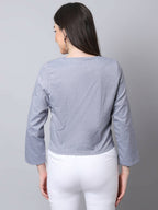 Even Apparels Grey Polywool Open Front Statement Women's Jacket (BF740)